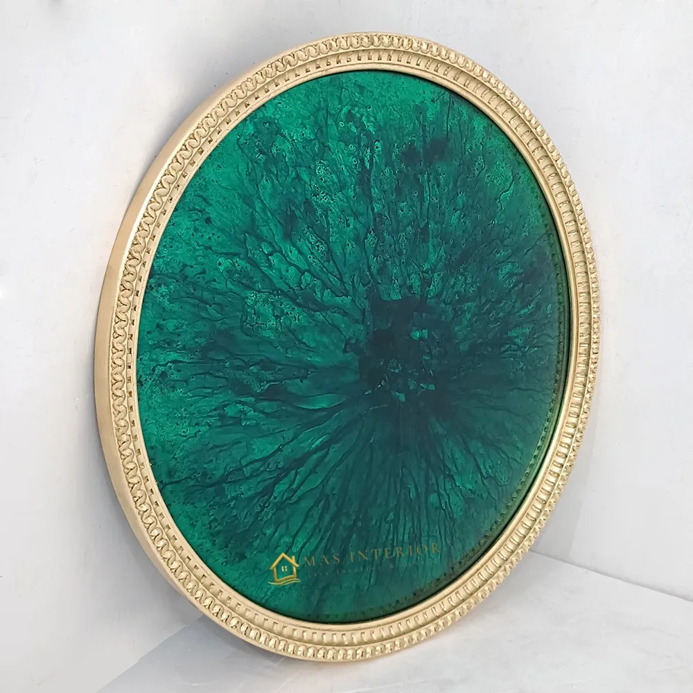 Cermin Cembung Hijau Bingkai Kayu 90 x 90 cm MI 0102001