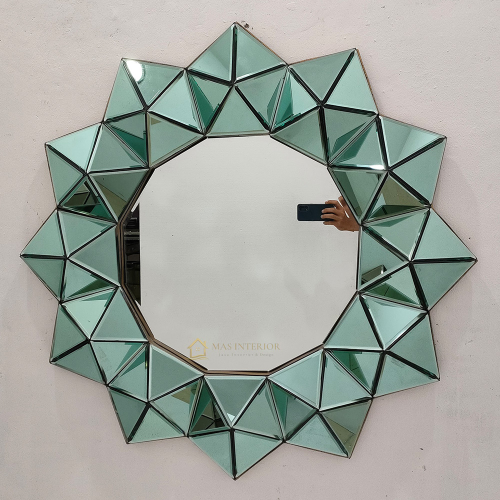 Cermin Dinding 3D Green 120 x 120 cm MI 0101008