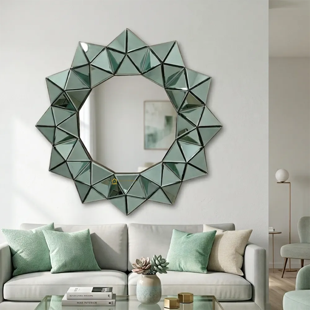 Cermin Dinding 3D Green 120 x 120 cm MI 0101008