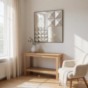 Cermin Dinding Diamond Persegi 3D 90 x 90 cm