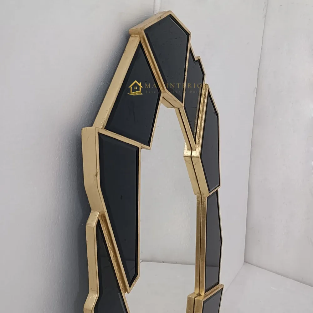 Cermin Dinding Modern Hitam 120×73 cm MI 0101028