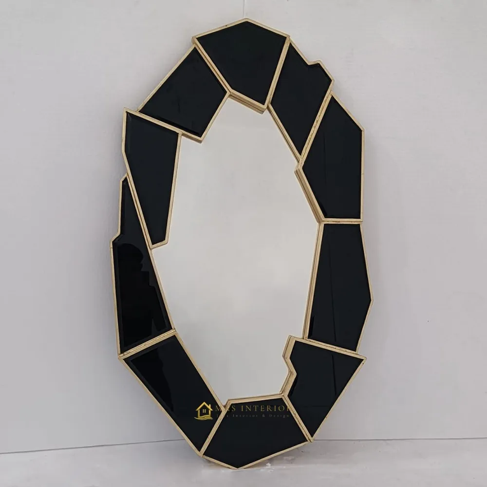 Cermin Dinding Modern Hitam 120×73 cm MI 0101028
