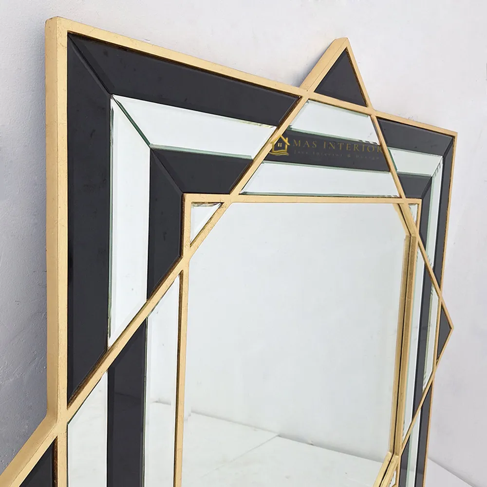 Cermin Dinding Modern List Hitam 120 x 120 cm MI 0101029

