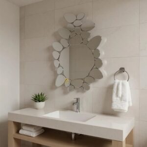 Cermin Dinding Modern Motif Batu 122 x 76 cm MI 0101030