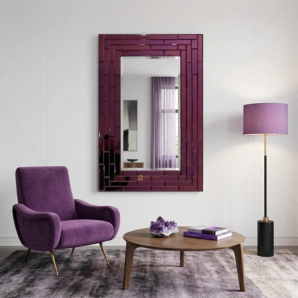Cermin Dinding Modern Purple 123x77cm MI 0101035