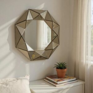 Cermin Dinding Oktagonal 3D Brown 100 x 100 cm MI 0101036