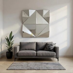 Cermin Dinding Persegi 3D 80 x 80 cm