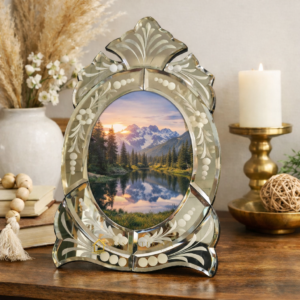 Frame Foto Cermin Ukir Oval Estetik Dekorasi Rumah MI 0306002