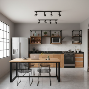 Kitchen Set Industrial Kayu dan Besi MI 0603002