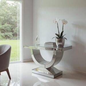 Meja Konsul Cermin Silver Letter U 120 x 46 x 80 cm