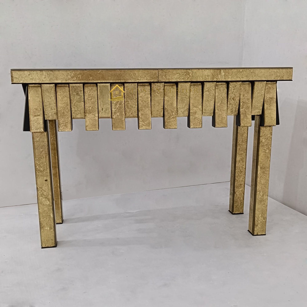 Meja Konsol 3D Gold dengan Cermin Dinding Modern Dekorasi Mewah MI 0203006