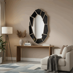 Cermin Dinding Modern Hitam 120x73 cm MI 0101028