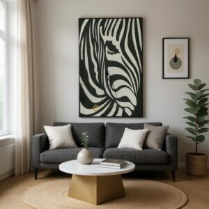 Cermin Dekorasi Dinding Motif Zebra 100 x 160 cm