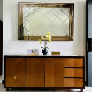 Cermin Bevel wajik List Brown 100 x 150 cm MI 0101003