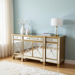 kabinet Cermin List Gold 160 x 50 x 85 cm