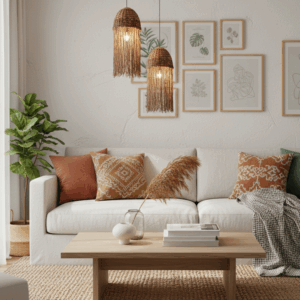 Lampu Gantung Rumbai Estetik Rotan MI 0401001